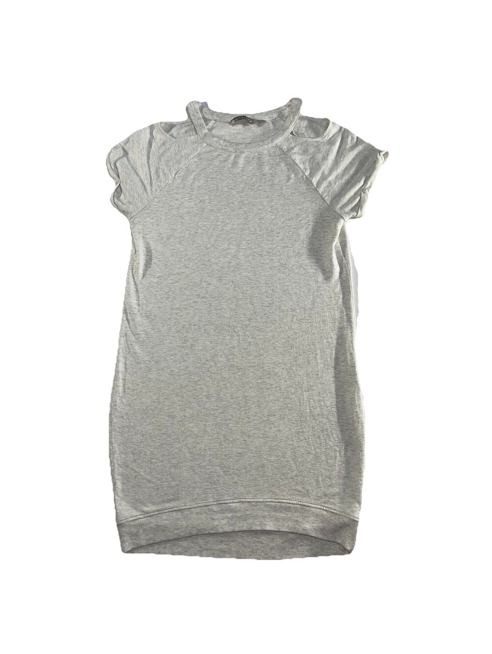 Athleta Gray Shala Dress Sz Small Cold Shoulder Short Sleeve Soft Stretch Active